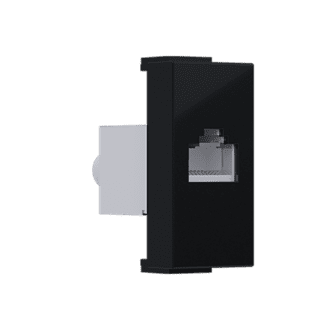 Modys Πριζα Δικτυου Μαυρη Ματ 1 Στ. Rj45 Cat.6 Με Θωρακιση Ip20