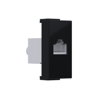 Modys Πριζα Δικτυου Μαυρη Ματ 1 Στ. Rj45 Cat.6A Με Θωρακιση Ip20