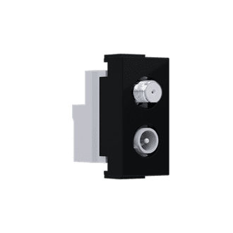 Modys Πριζα Τηλεορασησ Sat Τv-R Τερματικη 1 Στ. Μαυρη Ματ Ip20