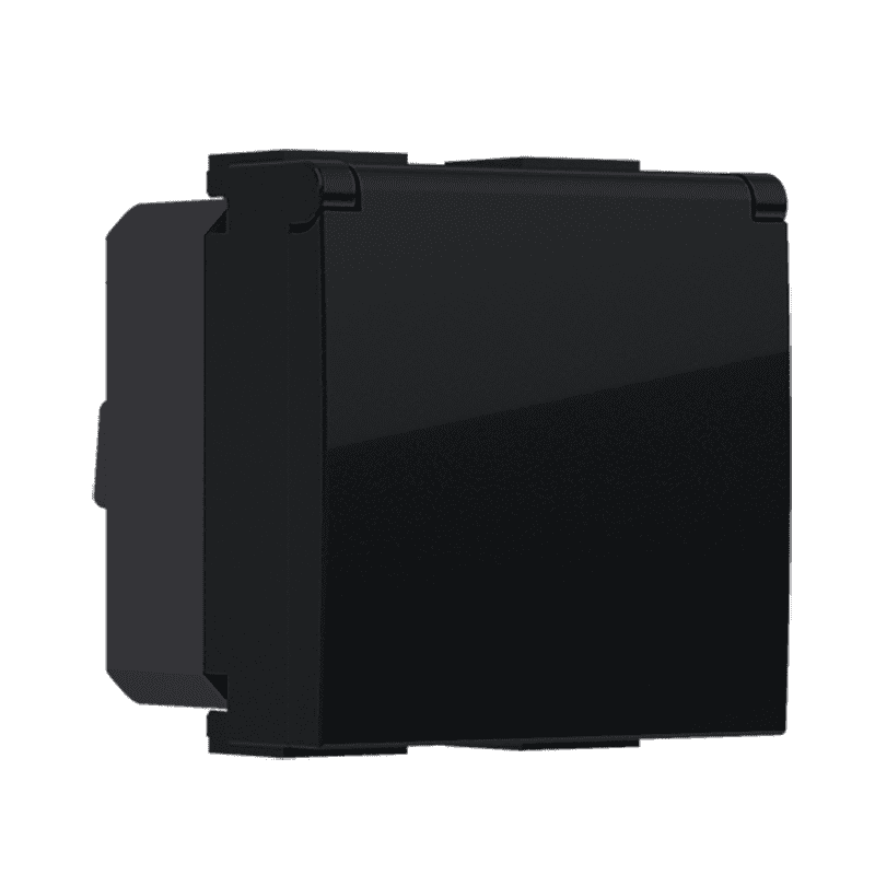 Modys Πριζα Σουκο Καπακι Ασφαλειασ Μαυρη Ματ 2 Στ. 2P+E 16A 250Vac Ip20