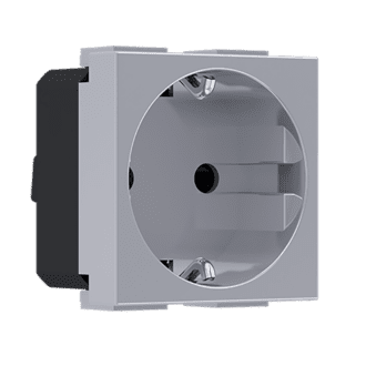 Modys Πριζα Σουκο Ασημι 2 Στ. 2P+E 16A 250Vac Ip20