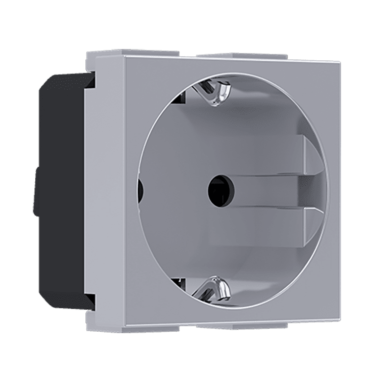 Modys Πριζα Σουκο Ασημι 2 Στ. 2P+E 16A 250Vac Ip20