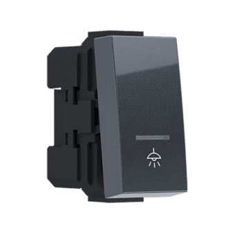 Modys Μπουτον Με Ενδειξη & Συμβολο Λυχνια Ανθρακι 1 Στ. 1P 10A 250Vac Ip20