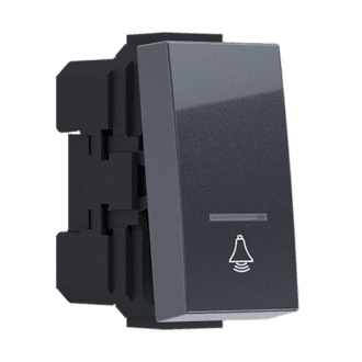 Modys Μπουτον Με Ενδειξη & Συμβολο Κουδουνι Ανθρακι 1 Στ. 1P 10A 250Vac Ip20