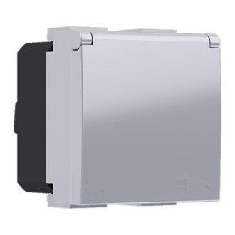 Modys Πριζα Σουκο Καπακι Ασημι  2 Στ. 2P+E 16A 250Vac Ip20