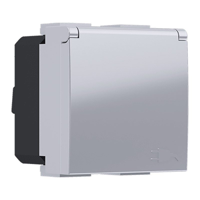 Modys Πριζα Σουκο Καπακι Ασημι 2 Στ. 2P+E 16A 250Vac Ip20