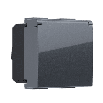Modys Πριζα Σουκο Καπακι Ασφαλειασ Ανθρακι 2 Στ. 2P+E 16A 250Vac Ip20