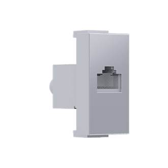 Modys Πριζα Δικτυου Ασημι  1 Στ. Rj45 Cat.6A Με Θωρακιση Ip20