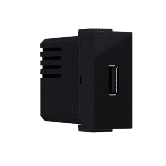Modys Πριζα Τροφοδοσιασ Usb 1 Στ. 1Xusb Μαυρη Ματ  5Vdc 1.2A Ip20