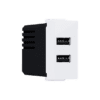 Modys Πριζα Τροφοδοσιασ Usb 1 Στ. 2Xusb Λευκη 5Vdc 2X1.2A Ip20