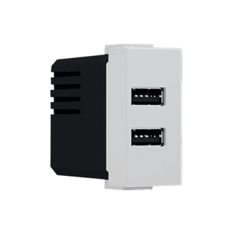 Modys Πριζα Τροφοδοσιασ Usb 1 Στ. 2Xusb Ιβουαρ 5Vdc 2X1.2A Ip20