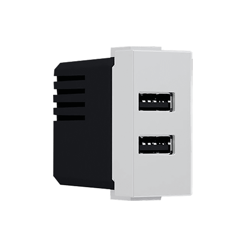 Modys Πριζα Τροφοδοσιασ Usb 1 Στ. 2Xusb Ιβουαρ 5Vdc 2X1.2A Ip20