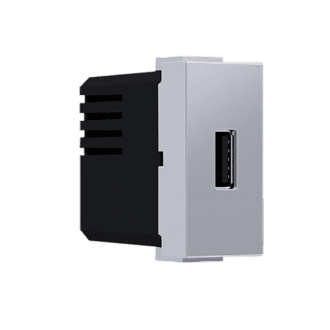 Modys Πριζα Τροφοδοσιασ Usb 1 Στ. 1Xusb Ασημι 5Vdc 1.2A Ip20