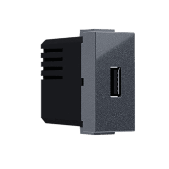 Modys Πριζα Τροφοδοσιασ Usb 1 Στ. 1Xusb Ανθρακι 5Vdc 1.2A Ip20