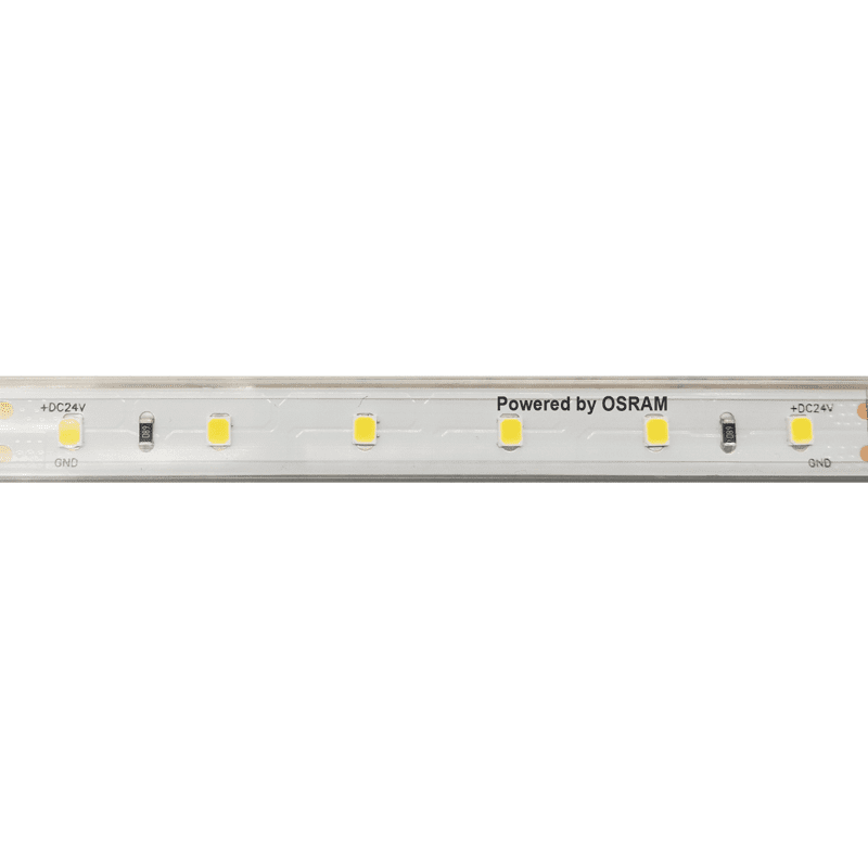 Led Smd Strip 24V Dc 12W/M 3000K 1250Lm/M Ip66 12Mm Cri80 Osram 2835 60Leds/M 3Sdcm 5M Reel 5Yrs