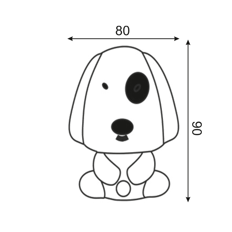 Led Λαμπακι Νυχτοσ 0,4W 6000Κ Σκυλακι Ροζ Με Διακοπτη 230V - Image 2