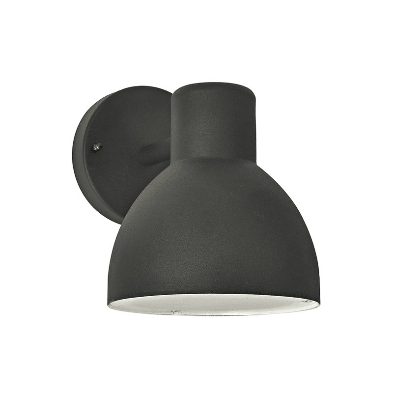 Μαυρο Επιτοιχο Φωτιστικο Bero Mini 1Xe27 Max.10W Led Ip44 Με Οπαλ Pc Καλυμμα