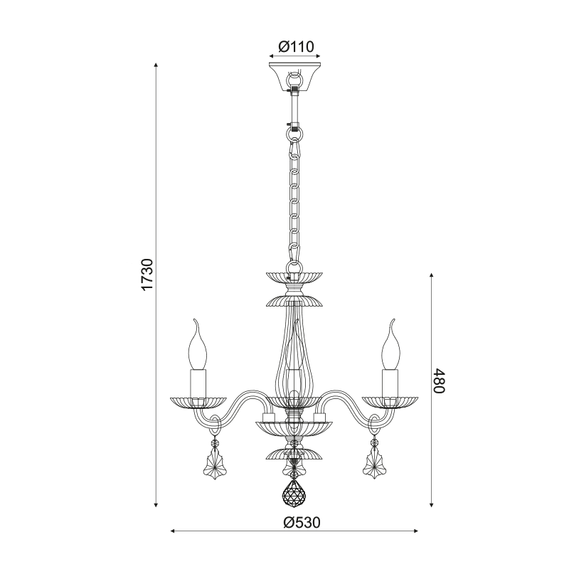 Κρεμ Φ/Σ 3Χε14 Σαμπανιζε Κρυσταλλο+Χρυσο Μεταλλο Φ49Χη173Cm Lompelia - Image 2