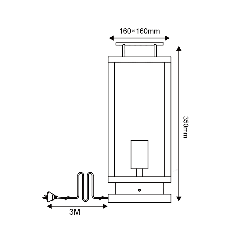 Μαυρο Επιτραπεζιο/Δαπεδου Φωτιστικο Celia 1Xe27 Ip44 Με Καλωδιο, Φισ & Διαφανο Γυαλι - Image 2