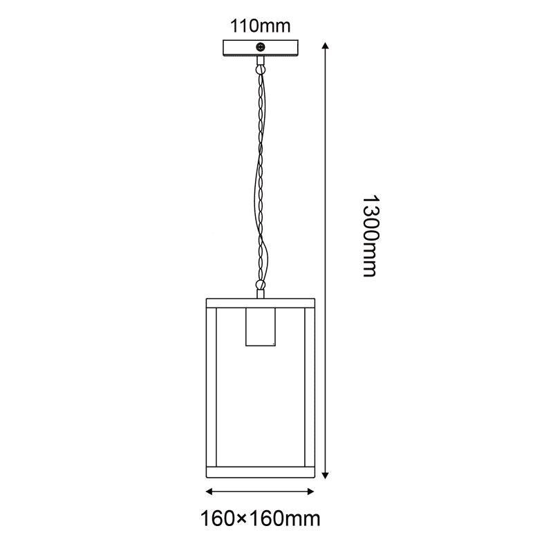 Μαυρο Κρεμαστο Φωτιστικο Celia 1Xe27 Ip44 Με Διαφανο Γυαλι - Image 2