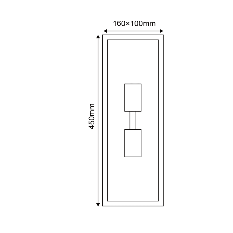 Μαυρο Επιτοιχο Φωτιστικο Celia 2Xe27 Ip44 Με Διαφανο Γυαλι - Image 2