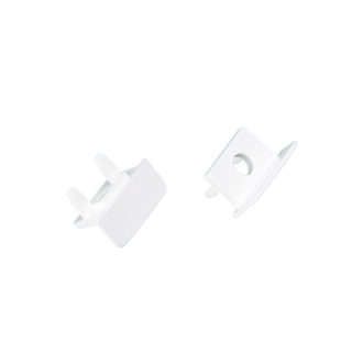 Set Of White Plastic End Caps For P139N, 2 Pcs With Hole