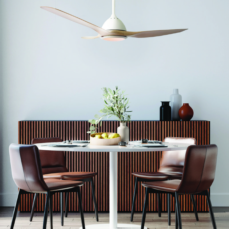 Ανεμιστηρασ Οροφησ Φωσ Dimmable Φ132 Dc40W 3Abs Λευκα Πτερυγια Τηλεχειριστηριο 2 Αναρτησεισ 15&25Εκ - Image 2