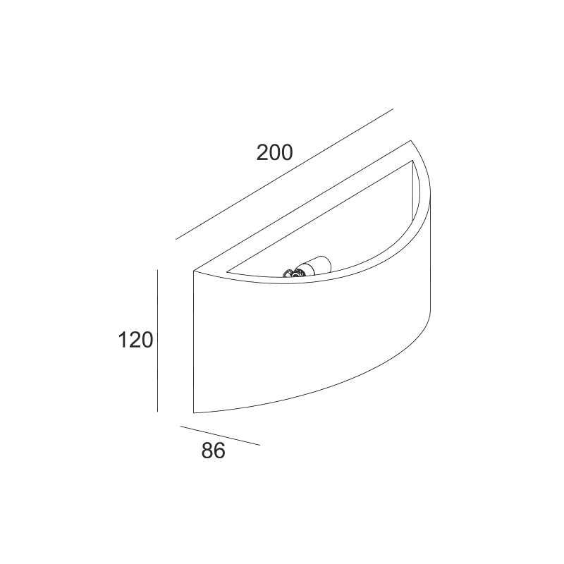 Γυψινο Επιτοιχο Φ/Σ 1Xg9 Meio 20X8,6X12Cm - Image 2