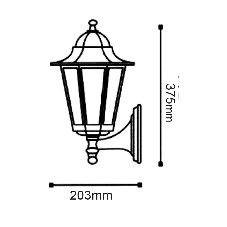 Φαναρι Τοιχου Χρυσο Μαυρο Ιρ44 Ε27 60W Πανω - Image 2