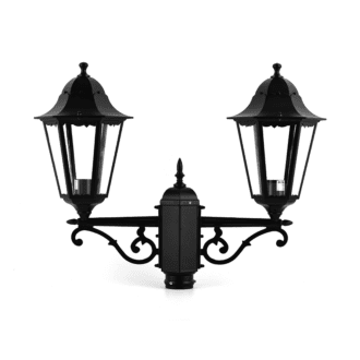 Φαναρι Κολωνασ Διπλο Μαυρο Ματ Ral9005M  23.5Χ44,5Cm Φ60 Ral C0026