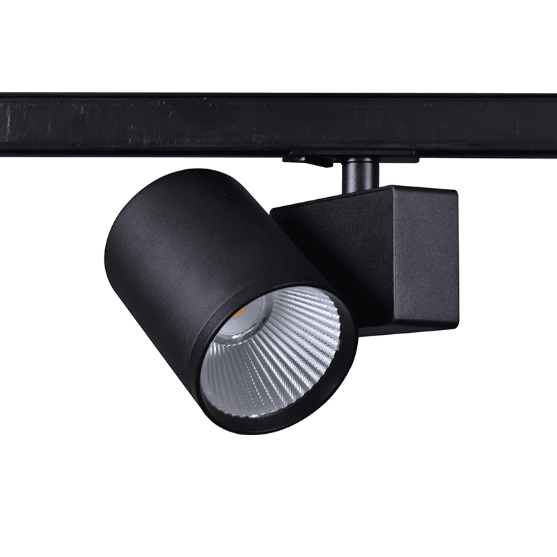 Black Led Track Luminaire 40W 3000K 1-Phase 38° 4000Lm 230V Ac Ra80