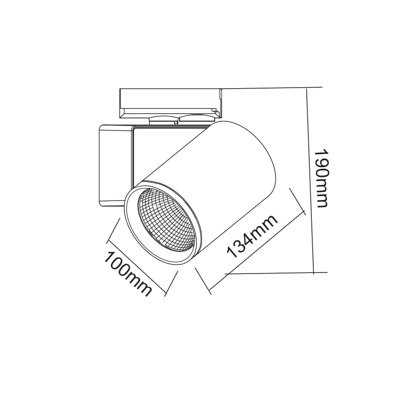 Sand White Led Track Luminaire 40W 3000K 1-Phase 38° 4200Lm 230V Ac Ra80 5Yrs - Image 2
