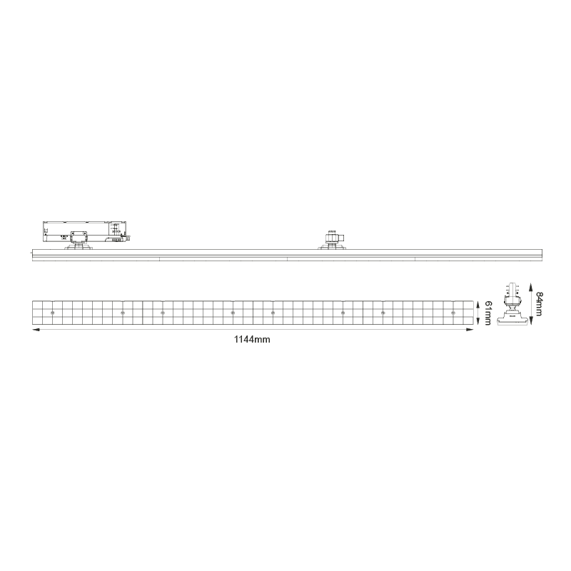 Black Led Linear Movable Track Luminaire 40W 4000K 3-Phase 90° 5600Lm 230V Ac Ra90 L1144Mm 5Yrs - Image 2