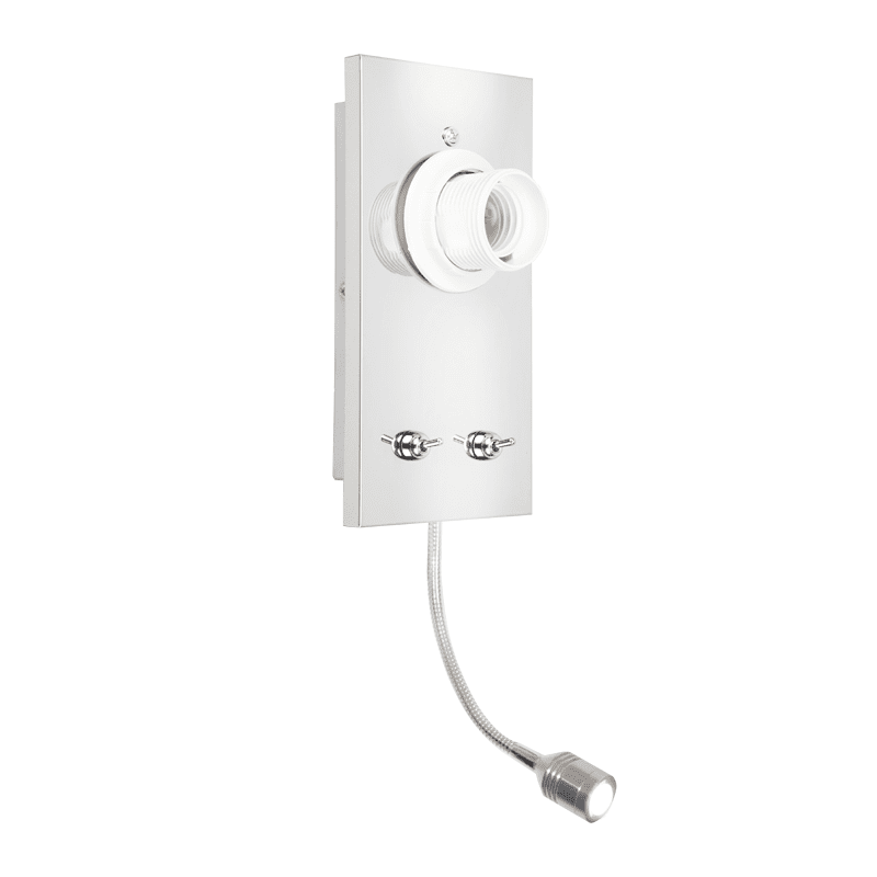 Βαση Απλικασ 1Xe27+3Wledσπιραλ Χρωμιο Μεταλλ. Με Διακοπ Python