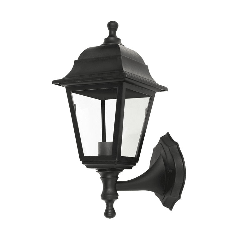 4S Plastic Wall Garden Black Luminaire E27 Ip44