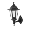 6S Plastic Wall Garden Black Luminaire E27 Ip44