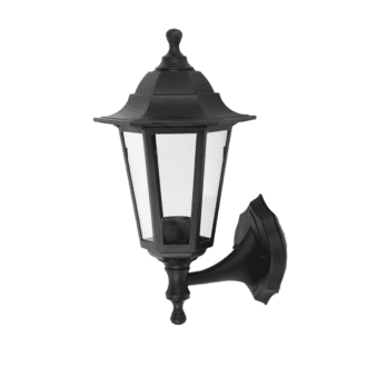 6S Plastic Wall Garden Black Luminaire E27 Ip44