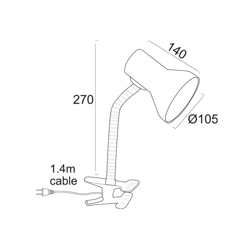 Πορτατιφ Τσιμπιδα Μαυρο Ε27 1Χ40W H27Cm Pavlova - Image 2