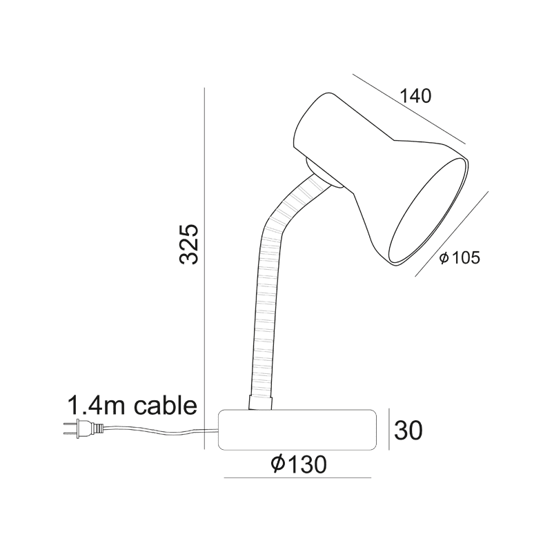 Πορτατιφ Απλο Ε27 40W Λευκο Pavlova - Image 2