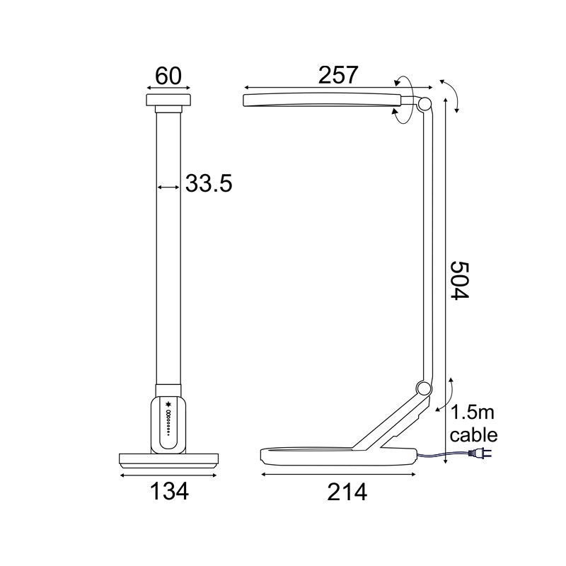 Επιτραπεζιο Φ/Σ Led 10W 800Lm Fritz Λευκο Cct+Dimmable+Touch Switch+Usb Charger - Image 2