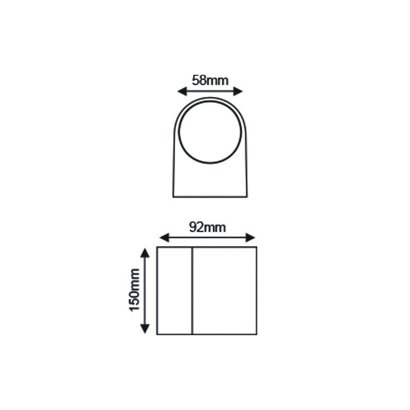 Gu10 Wall Luminaire Plastic 230V Ac Dark Grey Ip65 Max.2X3W Led - Image 2