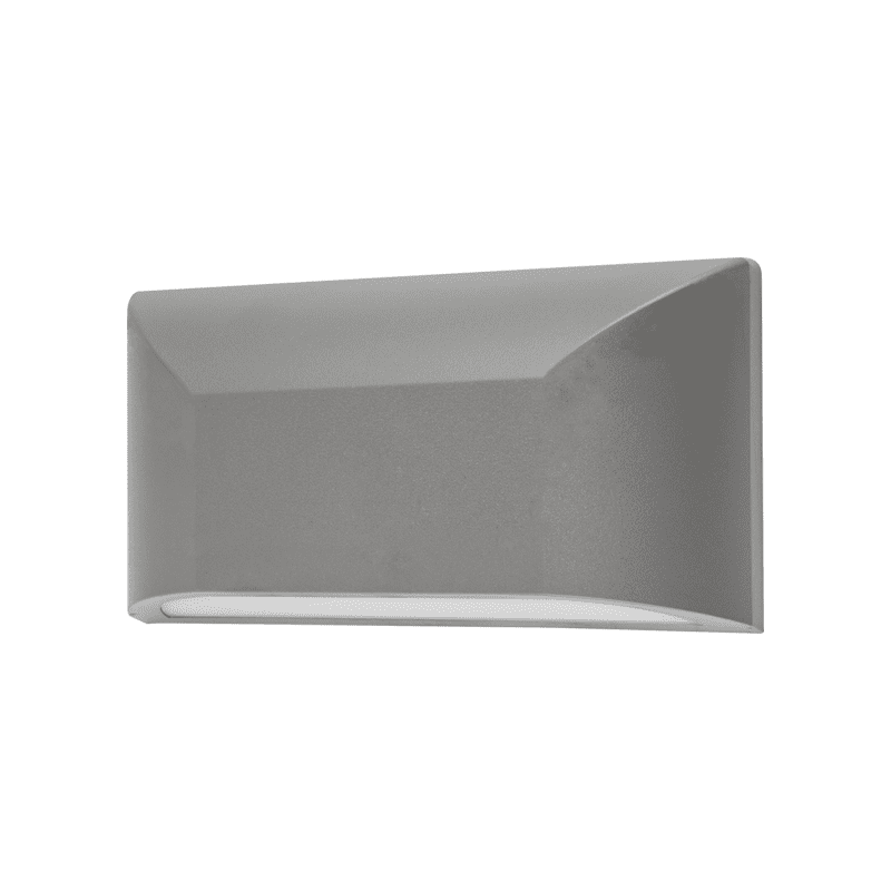 Led Wall Rectangle Luminaire Grey 230V Ac Ip65 6W 3000K 350Lm Ra80