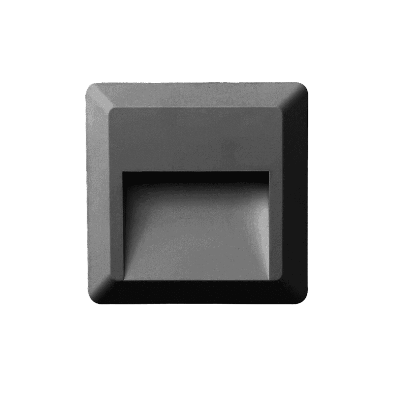 Led Wall Square Luminaire Dark Grey 230V Ac Ip65 2W 3000K 100Lm Ra80