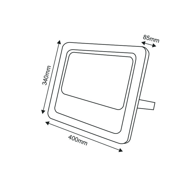 Solar Smd Led Flood Light 300W 6000K Ip66 120° Ra70 - Image 2