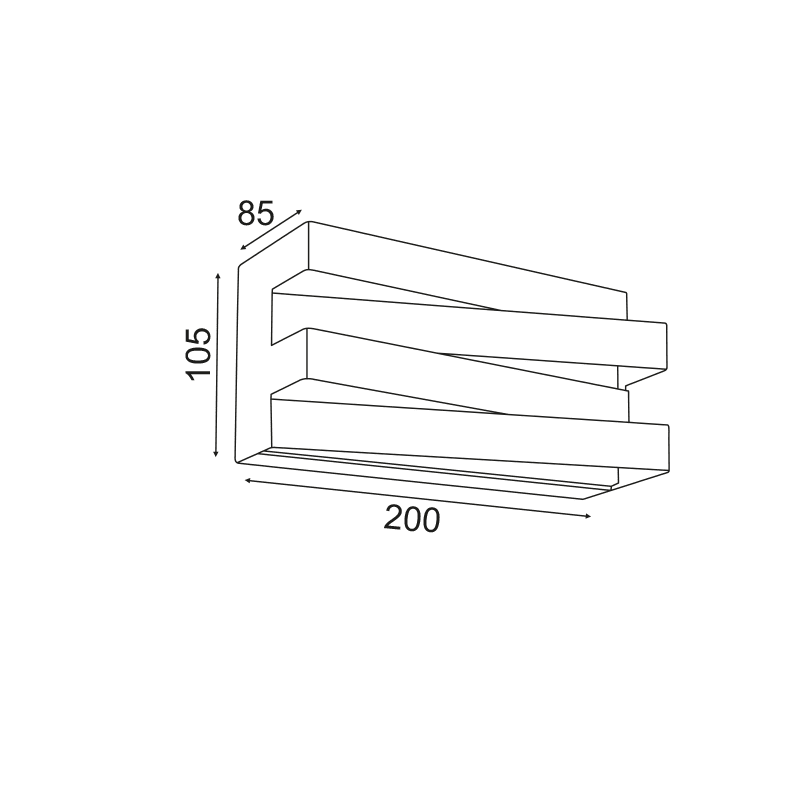 Επιτοιχο Φ/Σ Led 12W 3000K 960Lm Λευκο Μετ/Κο 20X11X9Cm Milano - Image 2