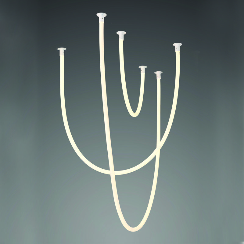 Κρεμαστο Φ/Σ Led 60W 3000K 4000Lm Jungle Λευκο Σιλικονη Ip20 L240Χ170Χ100Cm