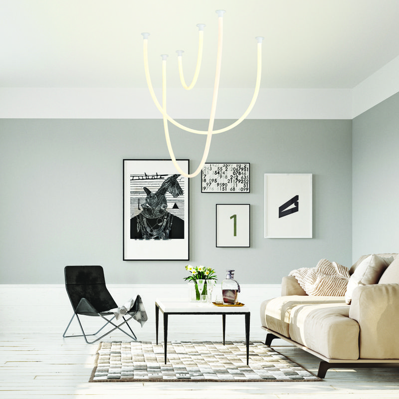 Κρεμαστο Φ/Σ Led 60W 3000K 4000Lm Jungle Λευκο Σιλικονη Ip20 L240Χ170Χ100Cm - Image 2