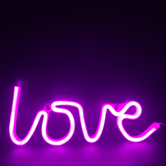 Love, 118 Neon Led Λαμπακια Με Μπαταρια (3Xaa)/Usb, Ροζ, Ip20, 35.5X2X13Cm