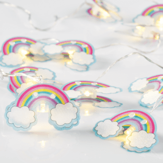 "Plastic Rainbow", 10 Led Λαμπακια Σε Σειρα Με Μπαταριεσ (2Xaa), Ww, Ip20, 135+30Cm, Διαφαν