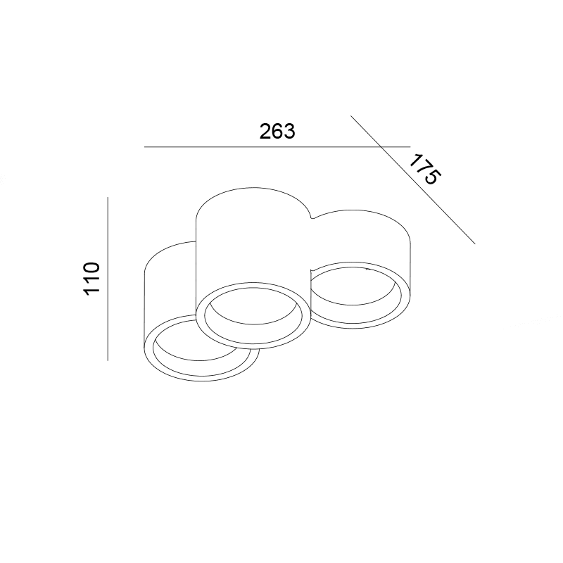 Γυψινο 3 Στρογγυλa Φ/Σ Οροφησ Φυσικο 260*170*150 Geni 3*Gx53 - Image 3
